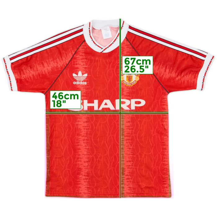 1990-92 Manchester United Home Shirt - 8/10 - (S)