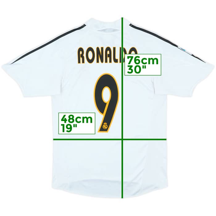 2004-05 Real Madrid Home Shirt Ronaldo #9 - 7/10 - (S)