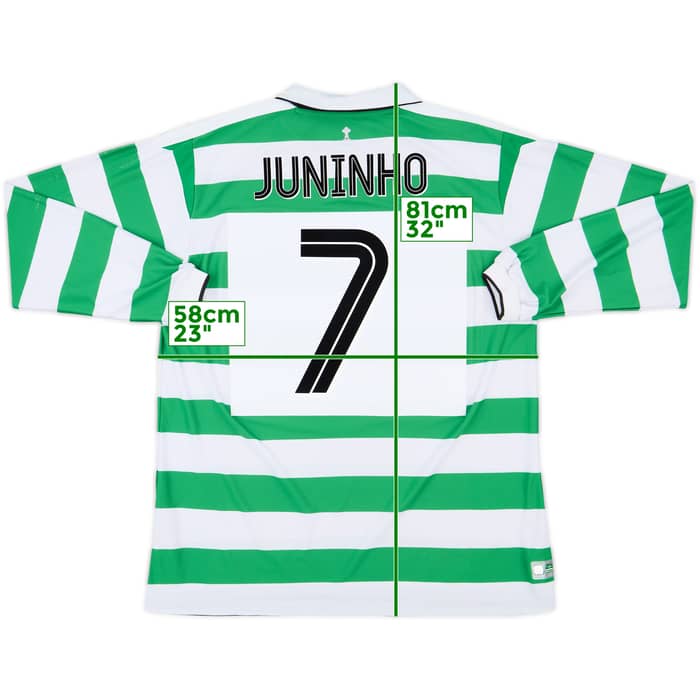 2004-05 Celtic Home L/S Shirt Juninho #7 - 7/10 - (XL)