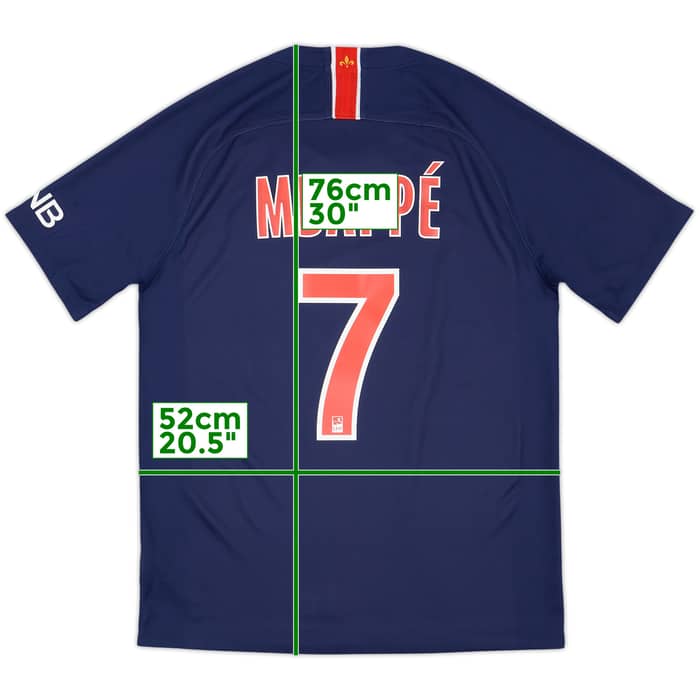 2018-19 Paris Saint-Germain Home Shirt Mbappe #7 - 9/10 - (M)
