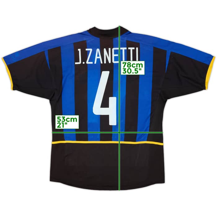 2002-03 Inter Milan Home Shirt Zanetti #4 - 7/10 - (L)