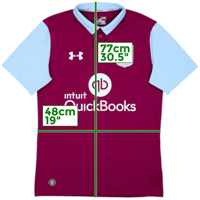 2016-17 Aston Villa Home Shirt - 9/10 - (M)