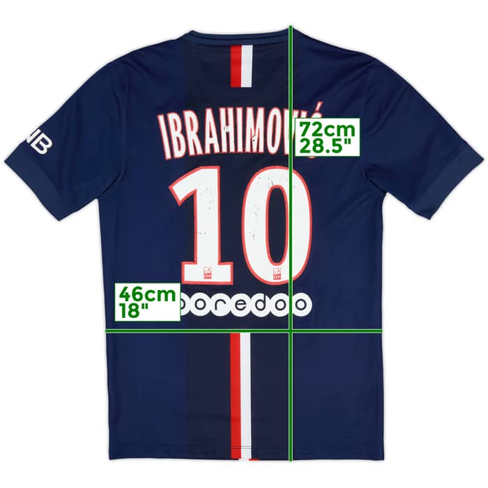 2014-15 Paris Saint-Germain Home Shirt Ibrahimovic #10 - 5/10 - (S)