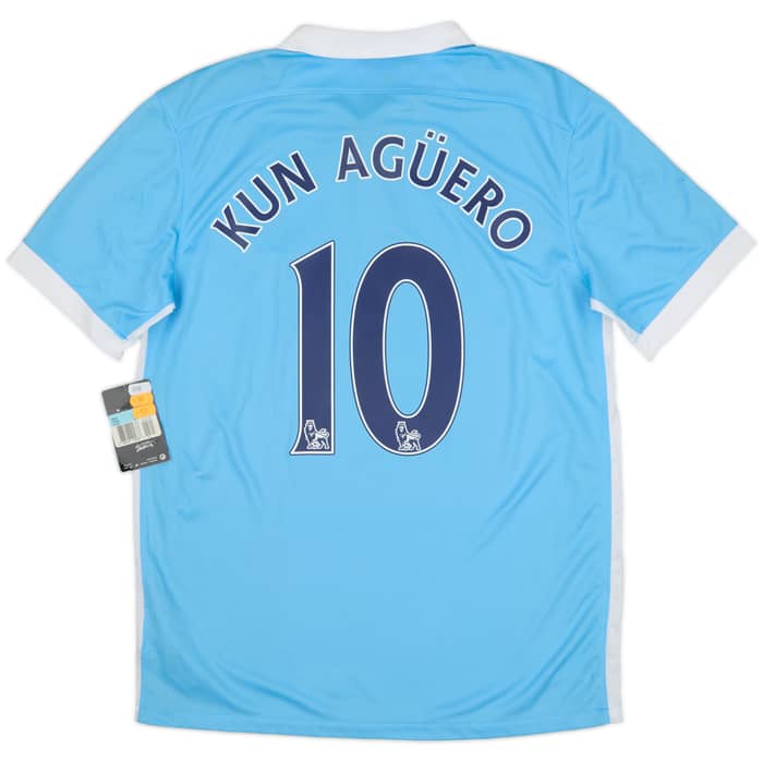 2015-16 Manchester City Home Shirt Kun Aguero #10 (M)