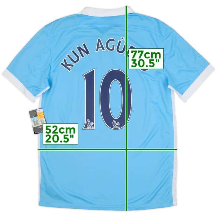 2015-16 Manchester City Home Shirt Kun Aguero #10 (M)