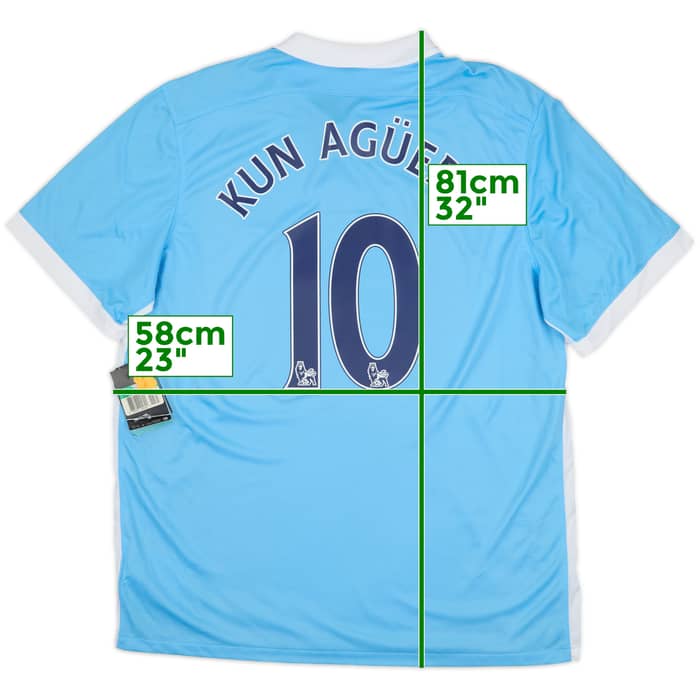 2015-16 Manchester City Home Shirt Kun Aguero #10 (XL)