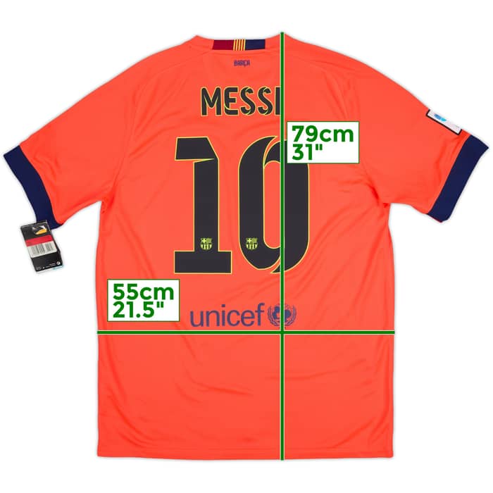 2014-15 Barcelona Away Shirt Messi #10 (L)