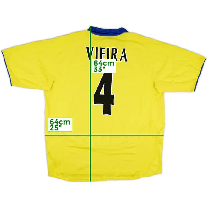 2003-05 Arsenal Away Shirt Vieira #4 - 7/10 - (XXL)