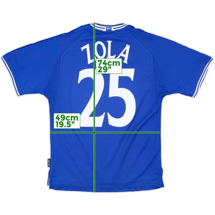 1999-01 Chelsea Home Shirt Zola #25 - 9/10 - (M)