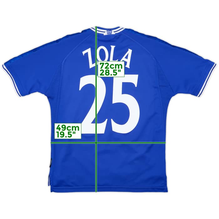 1999-01 Chelsea Home Shirt Zola #25 - 8/10 - (M)