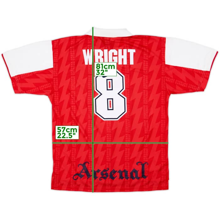 1994-96 Arsenal Home Shirt Wright #8 - 9/10 - (XL)