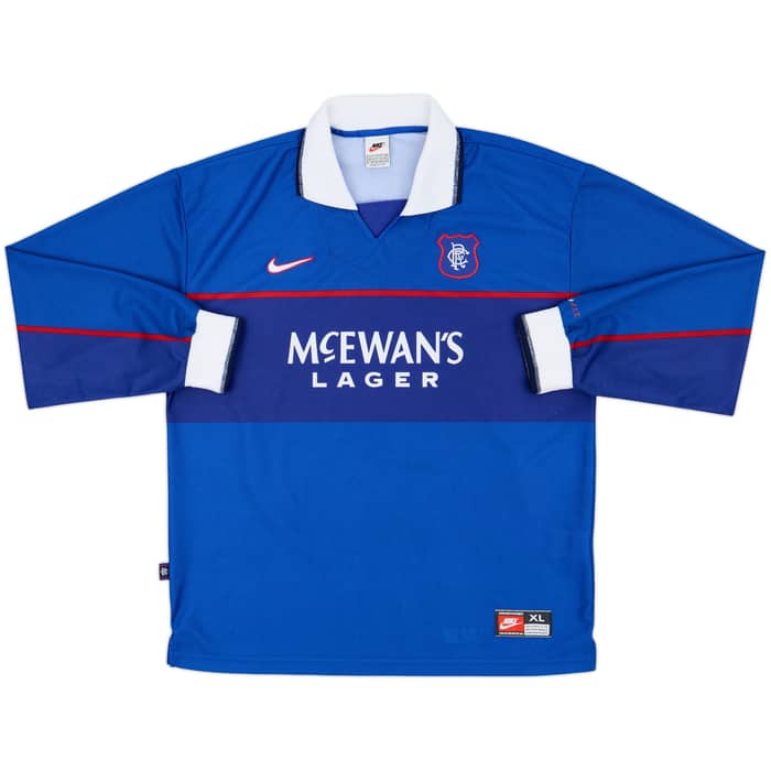 1997-99 Rangers Home L/S Shirt Negri #9 - 9/10 - (XL)