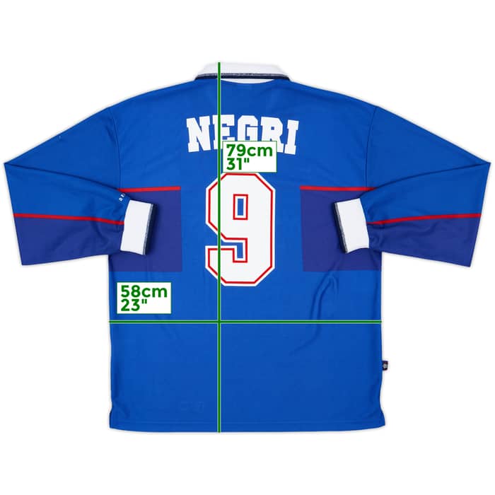 1997-99 Rangers Home L/S Shirt Negri #9 - 9/10 - (XL)