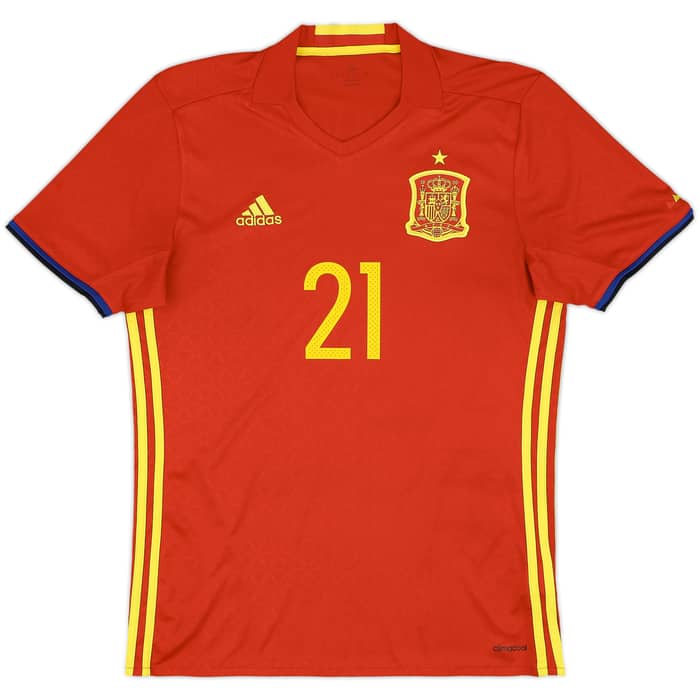 2016-17 Spain Home Shirt Silva #21 - 8/10 - (M)