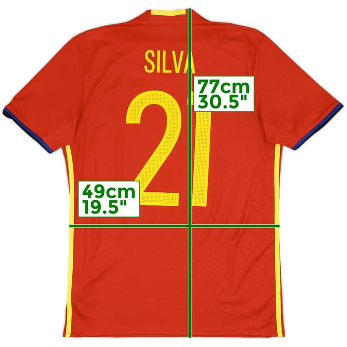 2016-17 Spain Home Shirt Silva #21 - 8/10 - (M)