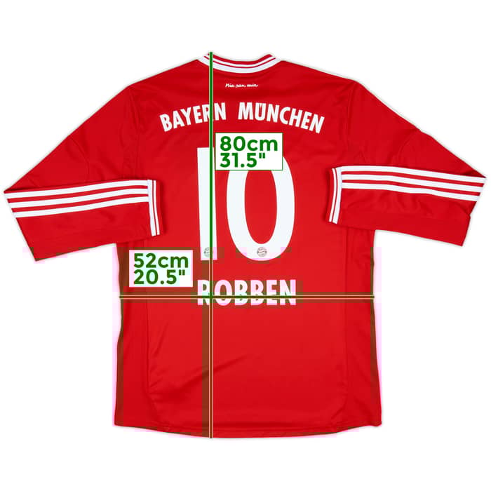 2013-14 Bayern Munich Home L/S Shirt Robben #10 - 8/10 - (L)