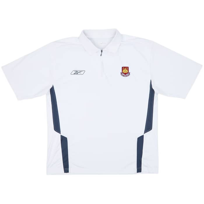 2004-05 West Ham Reebok 1/4 Zip Polo Shirt - 8/10 - (XL)