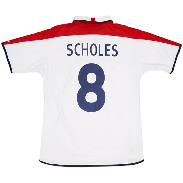 2003-05 England Home Shirt Scholes #8 - 7/10 - (M)