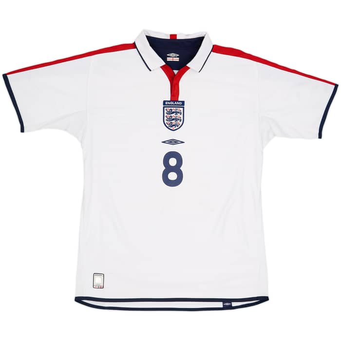 2003-05 England Home Shirt Scholes #8 - 7/10 - (M)