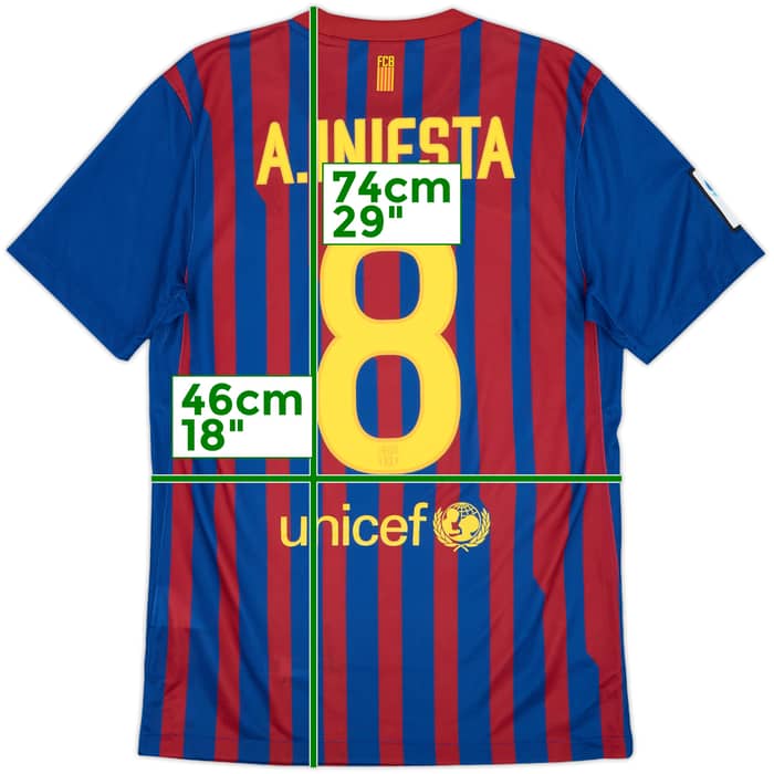 2011-12 Barcelona Home Shirt A.Iniesta #8 - 9/10 - (S)