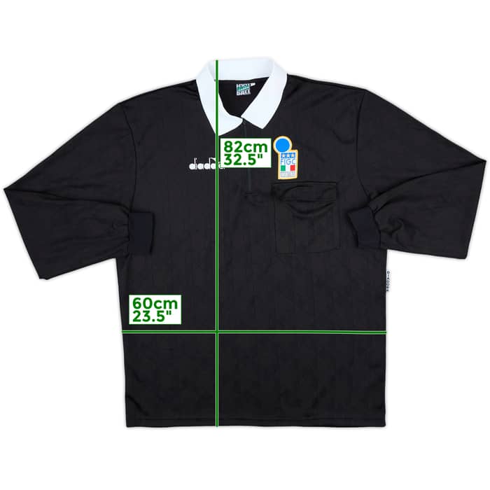 1990s Italy FIGC Diadora Referee L/S Shirt - 9/10 - (XXL)