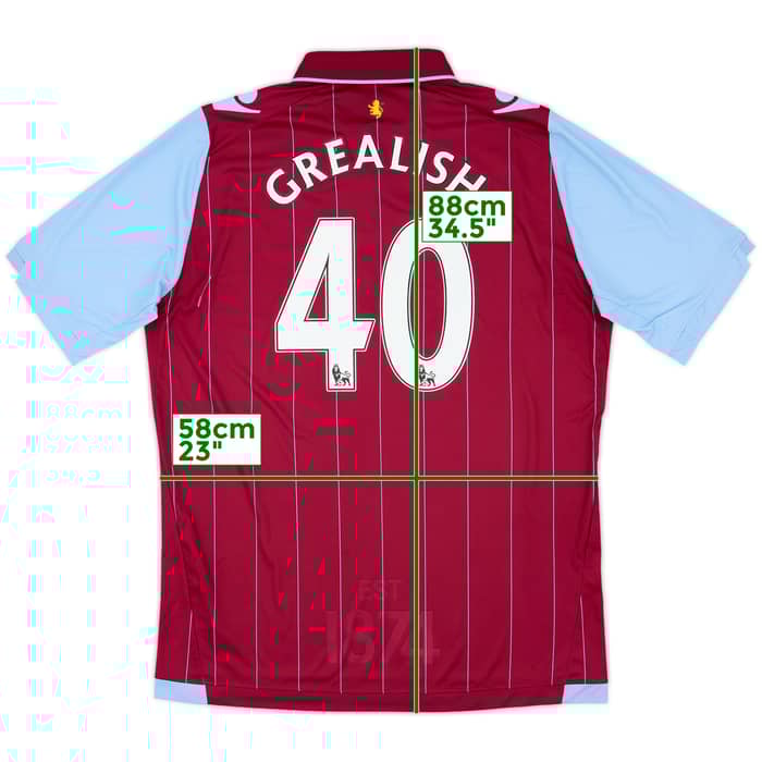 2014-15 Aston Villa Home Shirt Grealish #40 - 10/10 - (XXL)