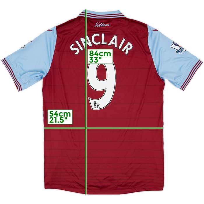 2015-16 Aston Villa Home Shirt Sinclair #9 - 10/10 - (XL)