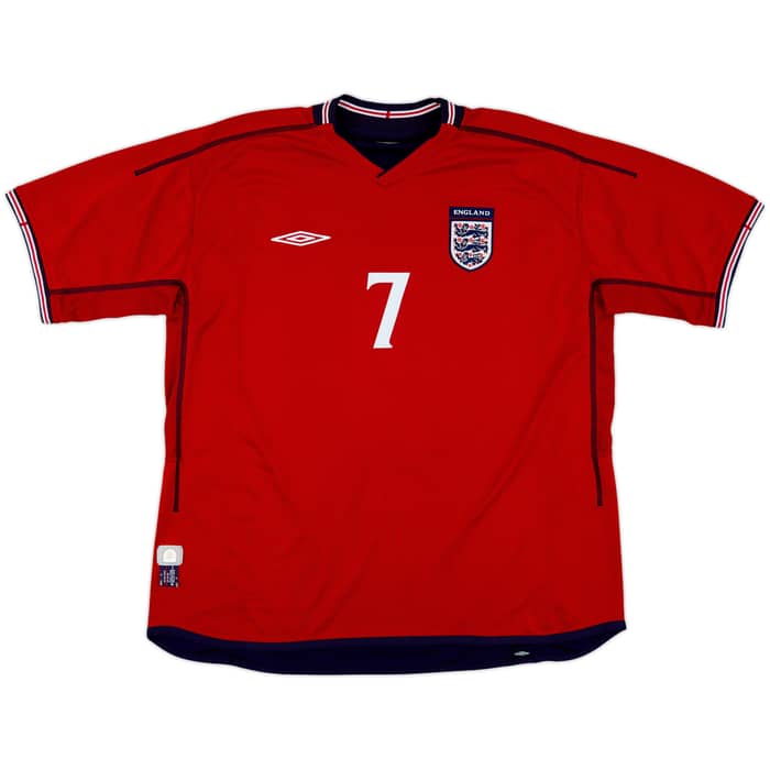 2002-04 England Away Shirt Beckham #7 - 7/10 - (XXL)