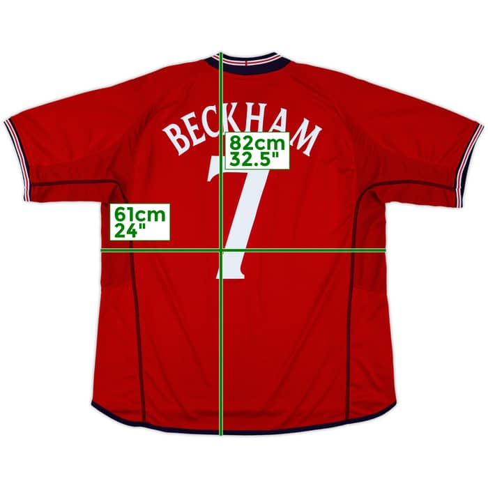 2002-04 England Away Shirt Beckham #7 - 7/10 - (XXL)