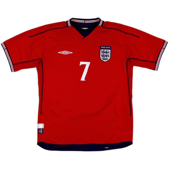 2002-04 England Away Shirt Beckham #7 - 6/10 - (M)