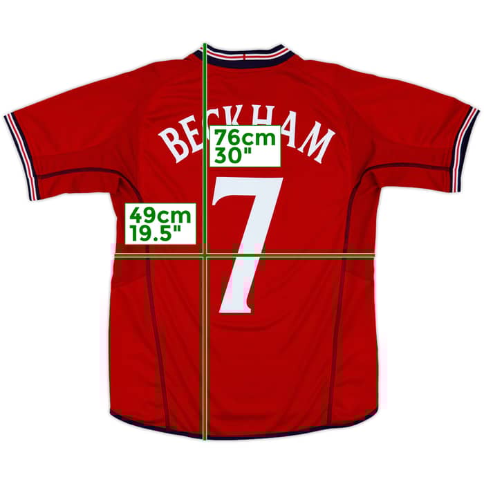 2002-04 England Away Shirt Beckham #7 - 6/10 - (M)