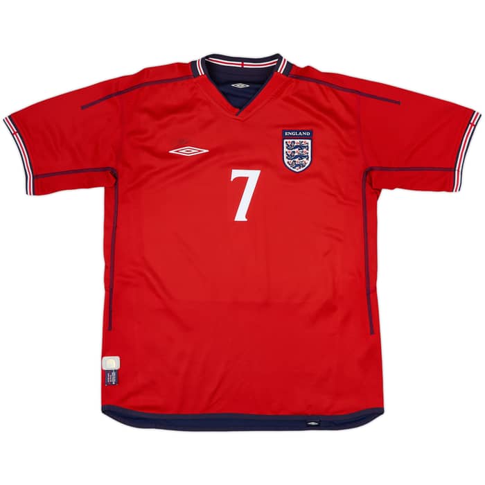 2002-04 England Away Shirt Beckham #7 - 6/10 - (L)
