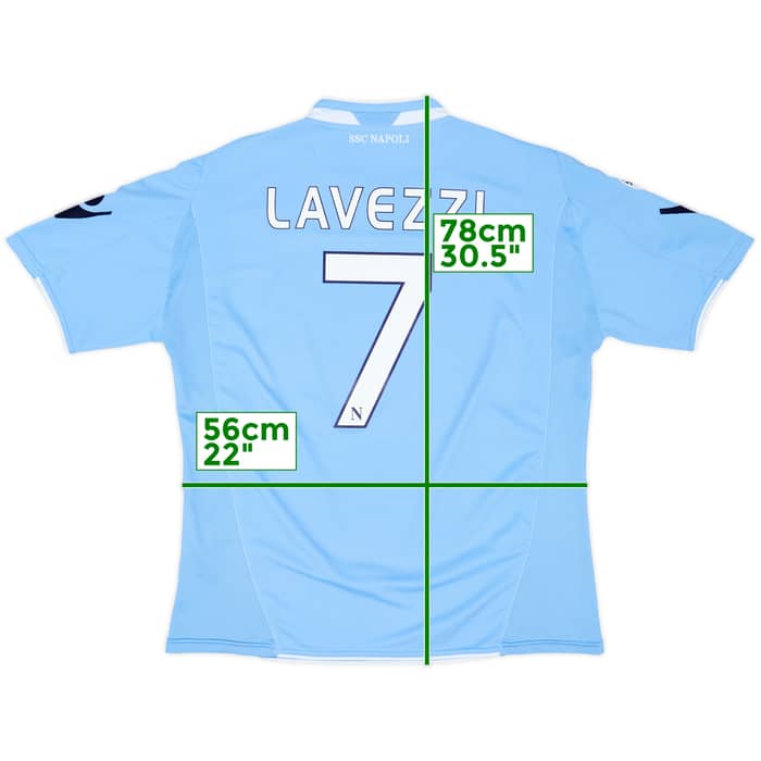2009-10 Napoli Home Shirt Lavezzi #7 - 7/10 - (XL)