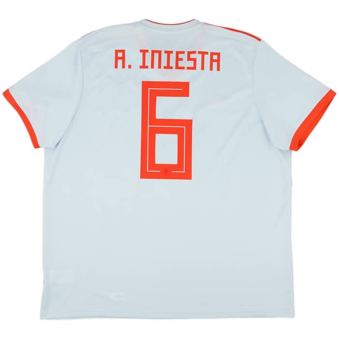 2018-19 Spain Away Shirt A.Iniesta #6 - 9/10 - (XXL)
