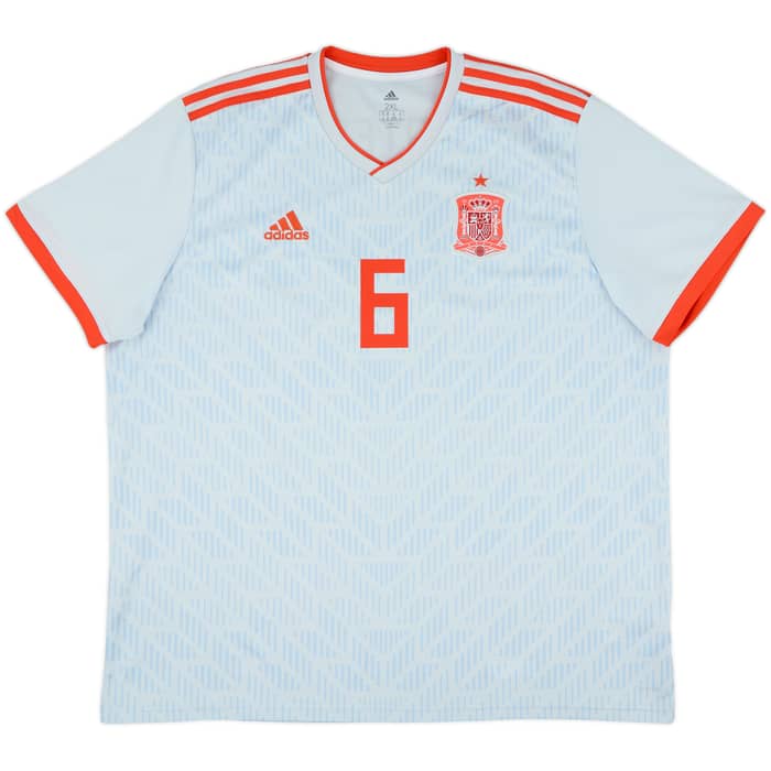 2018-19 Spain Away Shirt A.Iniesta #6 - 9/10 - (XXL)