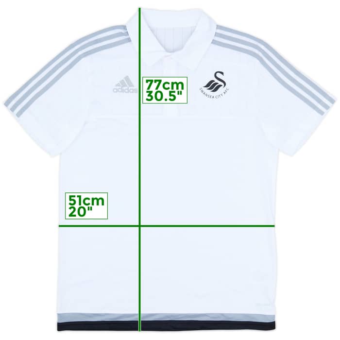 2015-16 Swansea adidas Polo Shirt - 9/10 - (M)