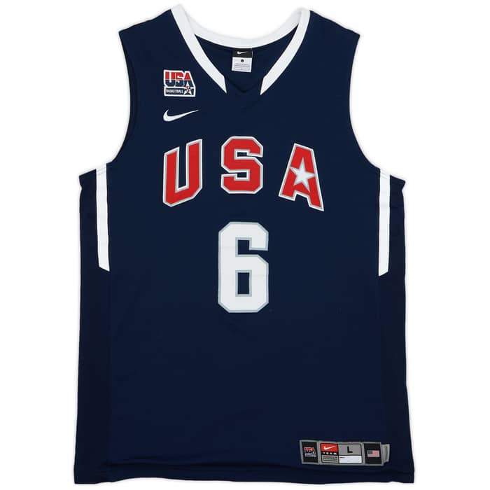 2010 USA James #6 Nike Authentic Away Jersey - 7/10 - (L)