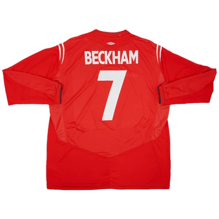 2004-06 England Away Shirt Beckham #7 (XXL)
