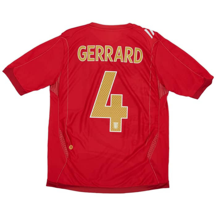 2006-08 England Away Shirt Gerrard #4 - 6/10 - (M)