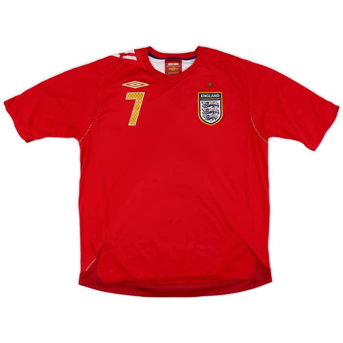 2006-08 England Away Shirt Beckham #7 - 8/10 - (XL)