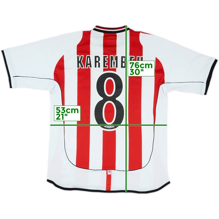 2001-02 Olympiakos Signed Home Shirt Karembeu #8 - 4/10 - (M)