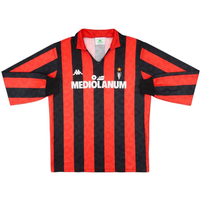 1989-90 AC Milan Home L/S Shirt #9 - 8/10 - (L)