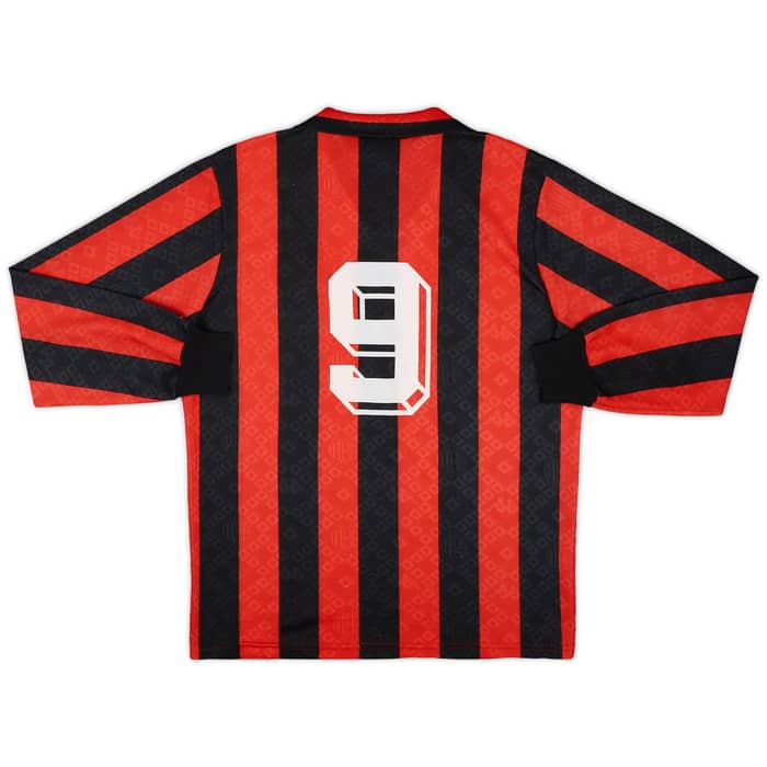 1989-90 AC Milan Home L/S Shirt #9 - 8/10 - (L)