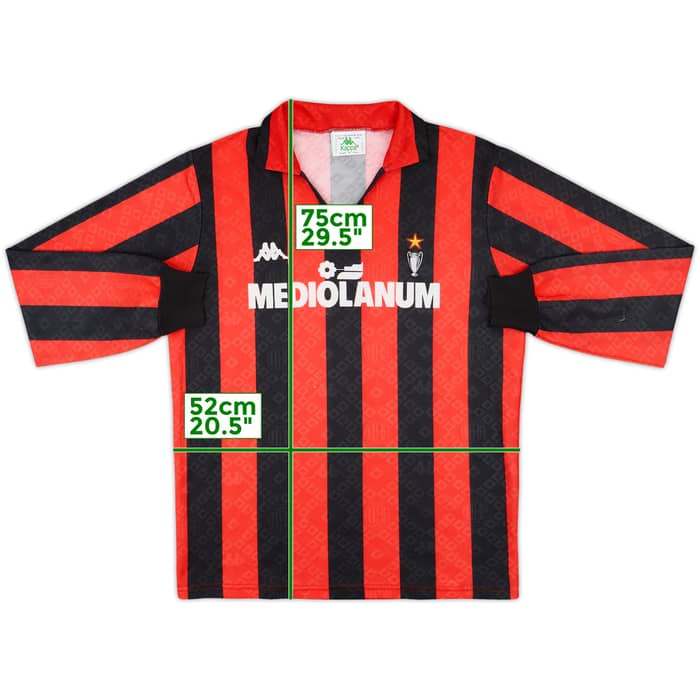 1989-90 AC Milan Home L/S Shirt #9 - 8/10 - (L)