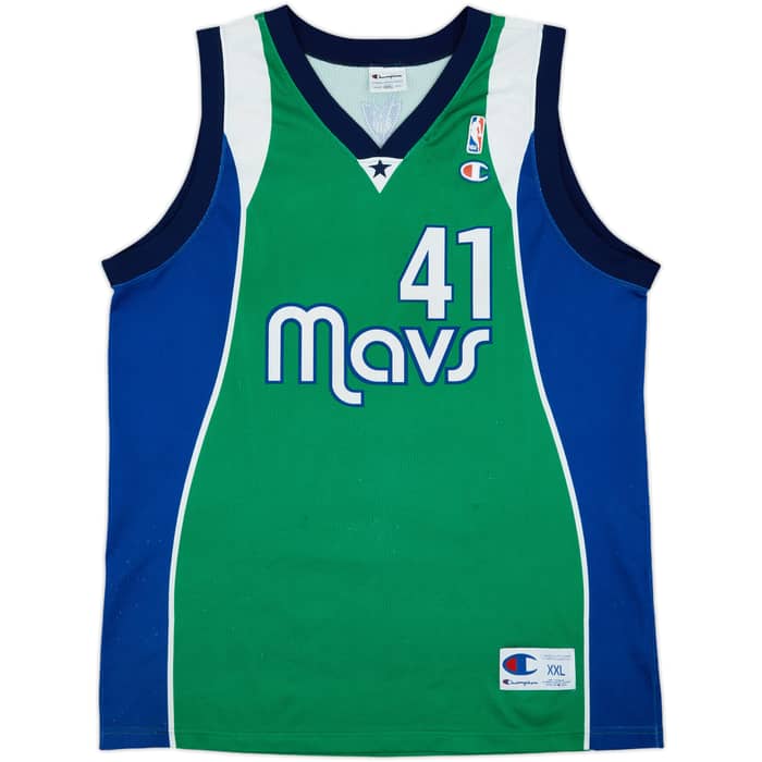 2004-09 Dallas Mavericks Nowitzki #41 Champion Alternate Jersey - 7/10 - (XXL)