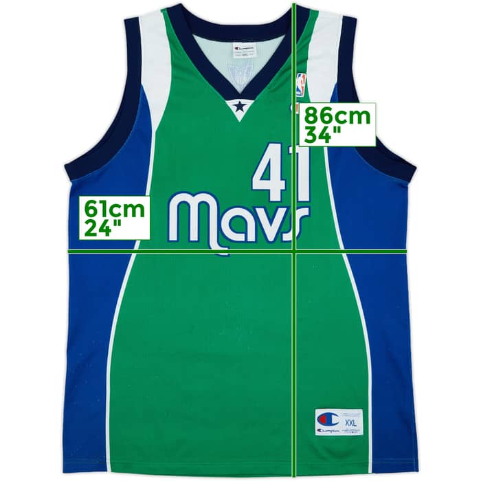 2004-09 Dallas Mavericks Nowitzki #41 Champion Alternate Jersey - 7/10 - (XXL)