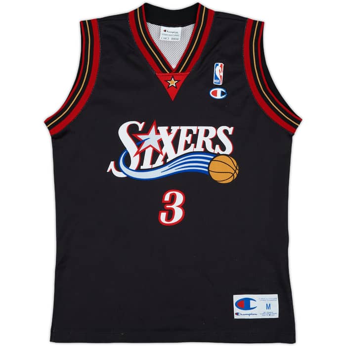 2000-06 Philadelphia 76ers Iverson #3 Champion Away Jersey - 9/10 - (M.Boys)