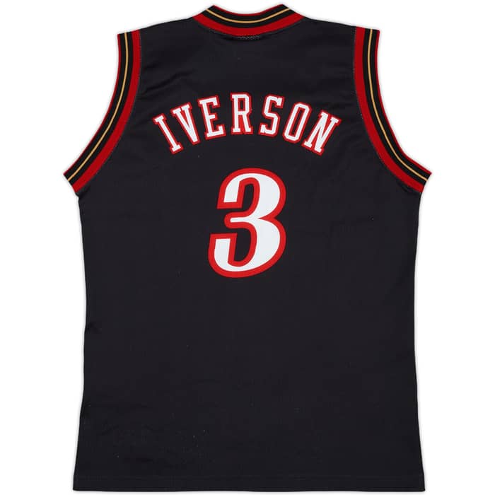 2000-06 Philadelphia 76ers Iverson #3 Champion Away Jersey - 9/10 - (M.Boys)