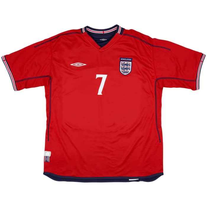2002-04 England Away Shirt Beckham #7 - 7/10 - (XXL)