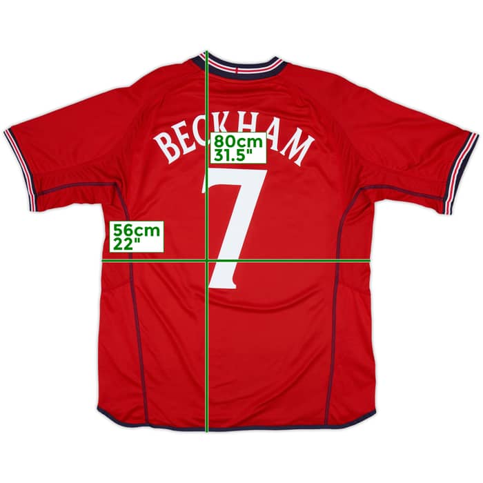 2002-04 England Away Shirt Beckham #7 - 7/10 - (XXL)